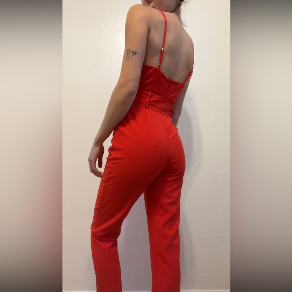 NBD red jumpsuit